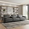 Homeroots 129" Dark Gray Top Grain Leather Reclining Metal USB Sofa 720340 - alternate 6