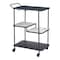 Homeroots 25in Black Steel and Faux Marble Glass Rolling Bar Cart 668797 - alternate 7