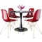 Leisuremod Bristol 5-Piece Modern Dining Set: Round MDF Table & 4 Eiffel Plastic Chairs with Chrome Legs, 5PK BTBL-35BL-CR19TRG4 - alternate 1