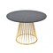 Homeroots 43" Black And Gold Rounded Stainless Steel Pedestal Base Dining Table 486032 - alternate 4