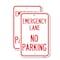 Signmission Emergency Lane No Parking Sign, 12'' X 18'' 2 Signs, Heavy Gauge Aluminum, 2PK A-1218-2PACK-24109 - alternate 1