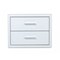 Homeroots Modern Glossy White Box Nightstand with Two Drawers 473029 - alternate 1