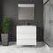 Homeroots 28" White Wood Freestanding Bathroom Vanity With White Sink And Three Drawers 624137 - alternate 3