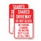 Signmission Shared Driveway Do Not Block No Parking Standing or Wai, 12'' X 18'', Heavy Gauge Aluminum, 2PK A-1218-2PACK-22968 - alternate 1