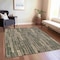Homeroots 3' X 5' Olive Green And Dark Olive Green Striped Washable Indoor Outdoor Area Rug 608958 - alternate 3