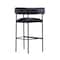 Manhattan Comfort Onda Metal Upholstered Vegan Leather Barstool in Black BS1638-3 - alternate 6