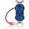 Leviton Straight Blade Receptacle, 5-20R, 20 A, 125V AC, Flush Mount, Self-Grounded MT563-1CB - alternate 1