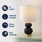 Jonathan Y Daphne 20" Contemporary Transitional Metal/Glass Ribbed Gourd LED Table Lamp, Navy/Brass Gold JYL1099D - alternate 5