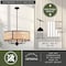 Vaxcel Berens 5 Light Matte Black Modern Farmhouse Drum Pendant Fixture with Rattan Cane Shade P0395 - alternate 4