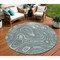 Homeroots 8' Sky Blue And Gray Round Geometric Washable Indoor Outdoor Area Rug 631403 - alternate 4