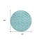 Homeroots 8' Teal Blue And Ivory Round Geometric Washable Indoor Outdoor Area Rug 583392 - alternate 5