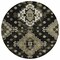 Homeroots 8' Black Ivory And Taupe Round Medallion Washable Indoor Outdoor Area Rug 588992 - alternate 6