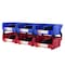 Vevor Hanging Stackable Storage Bin Plastic Organizer Garage Box 6 PCS Blue/Red, 6PK DDWL-5399 - alternate 1