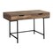 Homeroots 47" Brown and Black Wood and Metal H-Shape Computer Desk With Two Drawers 489999 - alternate 3