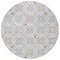 Homeroots 8' Silver Gray And Gold Round Floral Washable Indoor Outdoor Area Rug 595987 - alternate 7