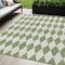 Homeroots 5' X 8' Green And Ivory Geometric Washable Indoor Outdoor Area Rug 577050 - alternate 1
