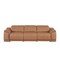 Homeroots 107" Chestnut Italian Leather Reclining Metal USB Sofa 720279 - alternate 1