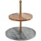 Laurie Gates California Designs Grey Marble and Acacia Wood 2 Tier Server 124646.01 - alternate 1