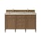 James Martin Vanities Brittany 60" Double Vanity, Pecan w/ 3 CM Tajnar Eclos Top 655-V60D-PCN-3TJR - alternate 1