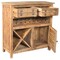 Homeroots 40in Rustic Natural Solid Wood 2 Door Wine Bar Cabinet 489030 - alternate 3