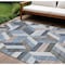 Homeroots 10' X 14' Blue Geometric Washable Indoor Outdoor Area Rug 608051 - alternate 1