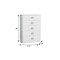 Homeroots 32" White Manufactured Wood + Solid Wood Stainless Steel Six Drawer Chest 491543 - alternate 3