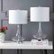 Jonathan Y Cecile 25.5" Glass Teardrop LED Table Lamp, Clear/Chrome, 2PK JYL1081C-SET2 - alternate 4