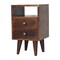 Homeroots 20" Walnut Solid Wood Square Two Drawer Nightstand 651544 - alternate 5