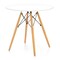 Homeroots 30" White And Natural Rounded Fiberglass And Solid Wood Dining Table 520870 - alternate 8