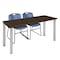 Regency Kee Training Table W/ 2 Zeng Chairs, 60 in W, 24 in L, Neo Walnut MT6024NWBPCM44BE - alternate 1