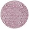 Homeroots 8' Plum And Ivory Round Abstract Washable Indoor Outdoor Area Rug 599006 - alternate 4