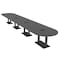Skutchi Designs Racetrack Conference Table With Power Unit, 48 in W, 240 in L, Grey HAR-RAC-48X240-DOU.BK-WA7949-EBLK - alternate 1