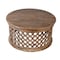 Homeroots 39" Brown Solid Wood Round Distressed Drum Coffee Table 606255 - alternate 2