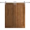 Sartodoors Modern Double Barn Door 48 x 84 inches, Ego 5006 Cognac Oak Veneer, 13FT Silver Rail Track Set, S EGO5006DB-S-DKO-4884 - alternate 1