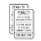 Signmission Penalty $250 1st Offense Subsequent Offenses $250 Min., 18'' X 24'', Heavy Gauge Aluminum, 2PK A-1824-2PACK-23333 - alternate 1