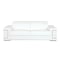 Homeroots 89" White Italian Leather Sofa With Silver Legs 329593 - alternate 1