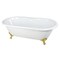 Kingston Brass 66" Cast Iron Oval Double Ended Clawfoot Tub, 7" Faucet Drillings, White/Polished Brass VCT7D663013NB2 - alternate 1