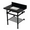 Kingston Brass 30" Black Granite Console Sink with Brass Legs and Shelf, 8-Inch, 3-Hole, Black Granite/Matte Black KVPK3030KBSQB0 - alternate 1