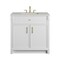 James Martin Vanities Bellshire 36" Single Vanity, Bright White w/ 3 CM Lime Delight Silestone Top 660-V36-BW-3LDL - alternate 1