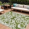 Homeroots 10' X 14' Green And Ivory Damask Washable Indoor Outdoor Area Rug 614430 - alternate 1