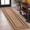 Jonathan Y Frenzy Smart Jute Minimalist Boho Inset Border Natural/Brown 2 ft. x 8 ft. Indoor/Outdoor Runner Rug FXV204B-28 - alternate 1