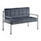 Homeroots 51in Gray Velvet Loveseat 515671 - alternate 3