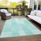 Homeroots 3' X 5' Teal Blue Aqua And Ivory Striped Washable Indoor Outdoor Area Rug 581677 - alternate 5