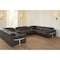Homeroots Dark Gray Italian Leather Power Reclining U Shaped Ten Piece Corner Sectional With Console 634690 - alternate 5