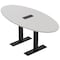 Skutchi Designs 6ft Conference Table With Power Unit | 4 Person Modular Oval Meeting Table | Harmony Series HAR-OVL-36X72-T.BK-U779-EBLK - alternate 1