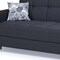 Homeroots 87" Dark Blue Chenille Convertible Futon Sleeper Sofa And Toss Pillows With Storage 607101 - alternate 7
