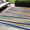 Homeroots 5' X 8' Blue Green And Copper Striped Washable Indoor Outdoor Area Rug 597368 - alternate 1