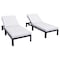 Leisuremod Chelsea Modern Outdoor Chaise Lounge Chair With Light Grey Cushions CLBL-77LGR2 - alternate 1