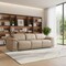 Homeroots 107" Beige Top Grain Leather Reclining USB Sofa 643694 - alternate 7