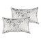 Homeroots Set of Two 12" X 20" Gray and Silver Abstract Cowhide Lumbar Throw Pillows with Glitter, 2PK 544644 - alternate 4